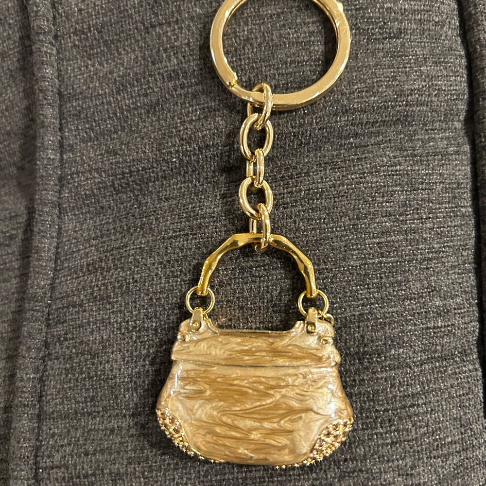Addison Ross Gold Keychain Purse Charm. Like new. A fun statement! - Picture 4 of 5